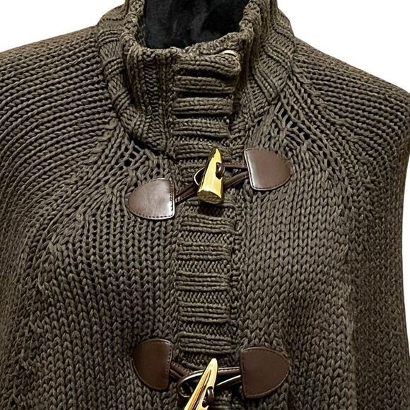 Michael Kors Brown Chunky Knit Cardigan with High Collar size XS - Picture 4 of 14